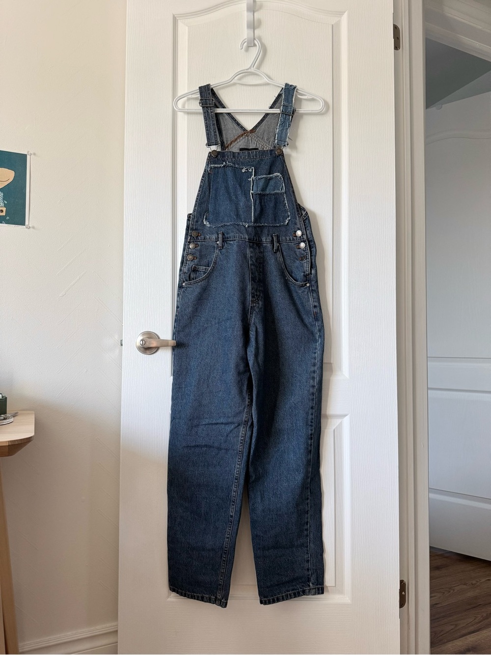 Zara mixed denim patchwork overalls